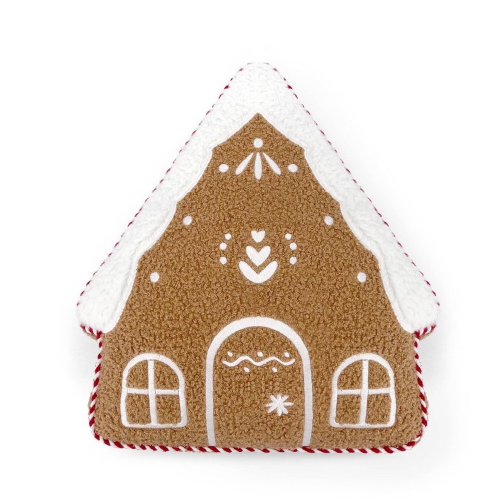 Target Gingerbread House Pillow - Brown and White